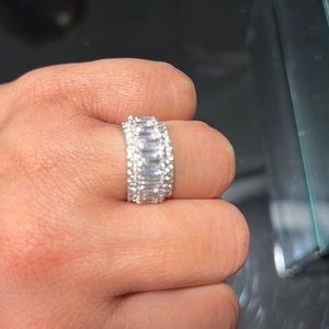 silver with faux diamonds